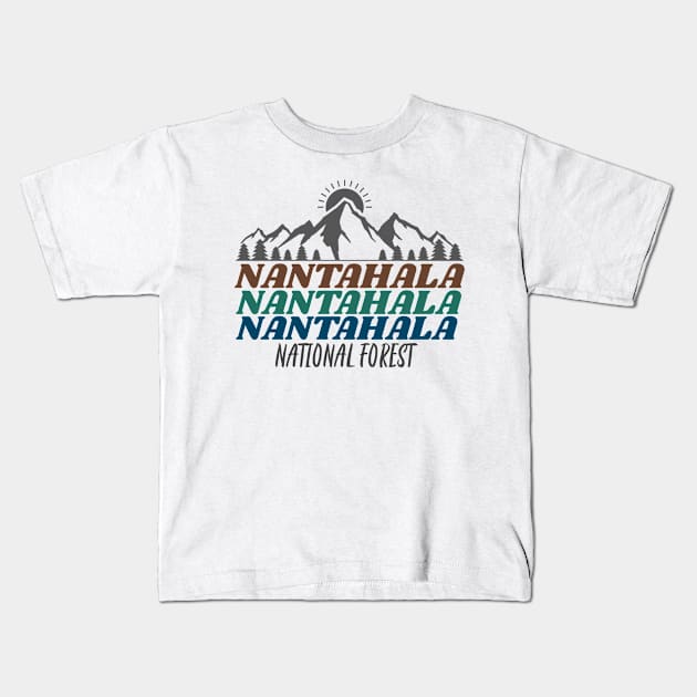 Nantahala National Forest Kids T-Shirt by Mountain Morning Graphics